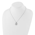 Sophia Jewelers Sterling Silver CZ Polished Necklace with Elegant Embers Design