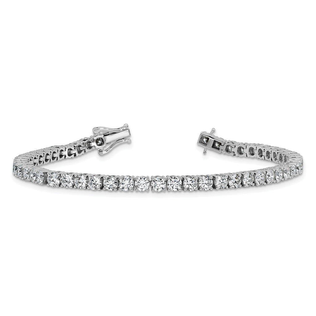 14k White Gold 7 7/8 carat Lab Grown Diamond VS/SI+ G+ Round Tennis Bracelet