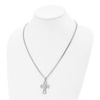 Chisel Stainless Steel Brushed and Polished Yellow IP-plated Cross Pendant on a 22 inch Curb Chain Necklace