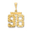 14K Gold Diamond-Cut Number 98 Charm  Polished Medium Size