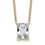 14k 3 1/2 carat Certified Lab Grown Diamond VS+ F+ Radiant Complete 18 inch Four Prong Pendant Necklace
