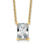 14k 3 1/2 carat Certified Lab Grown Diamond VS+ F+ Radiant Complete 18 inch Four Prong Pendant Necklace