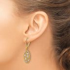 10K Yellow Gold Diamond-Cut Leverback Earrings