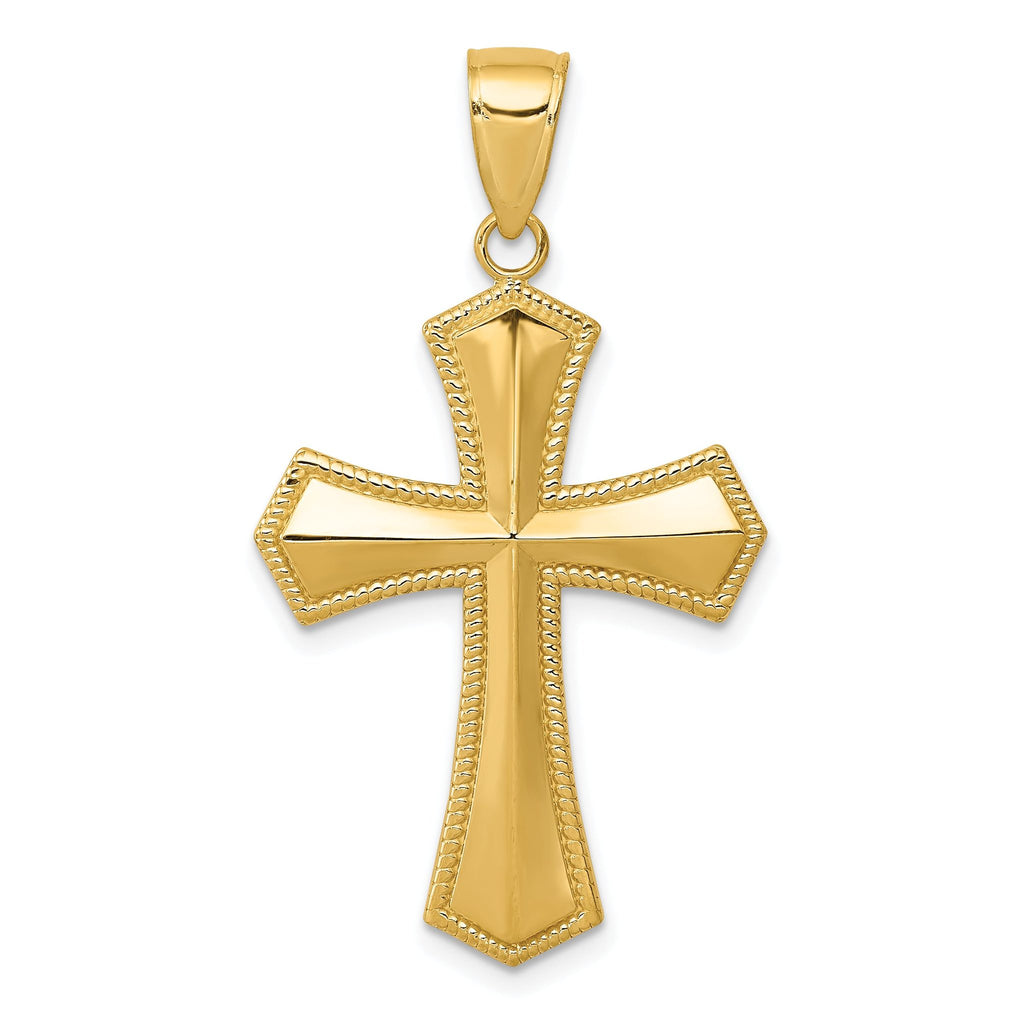 14K Gold Passion Cross Pendant Elegant Solid Cast Design