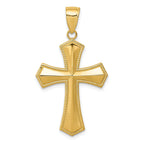 14K Gold Passion Cross Pendant Elegant Solid Cast Design