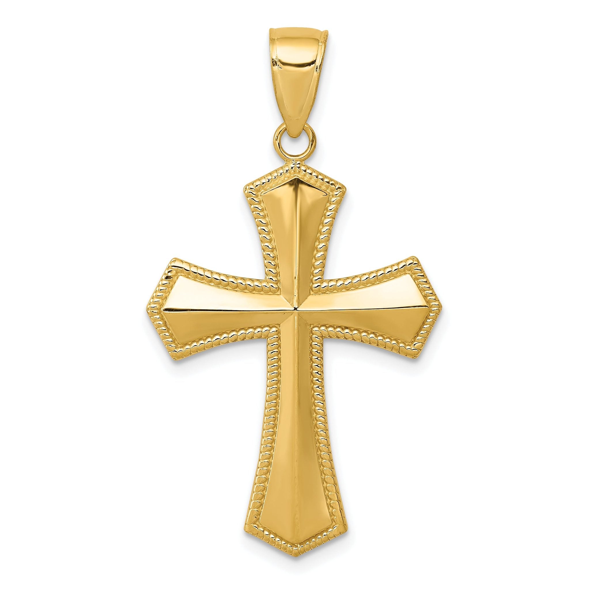 14K Gold Passion Cross Pendant Elegant Solid Cast Design