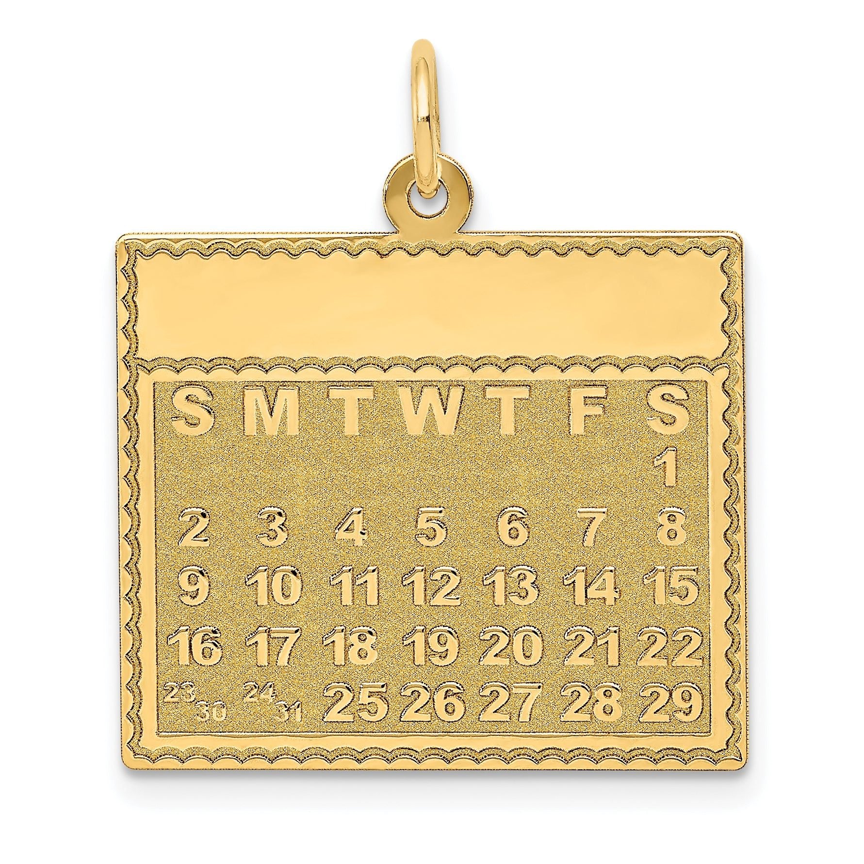 14K Saturday the First Day Calendar Pendant Main image