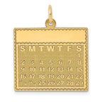 14K Saturday the First Day Calendar Pendant