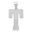 Sterling Silver Rhodium-Plated Initial T Pendant Large Casted
