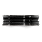 Grooved Concave Wedding Band in Black Titanium, 7mm