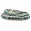 Aurora Borealis & Grey Crystal Wrap Bracelet in Leather