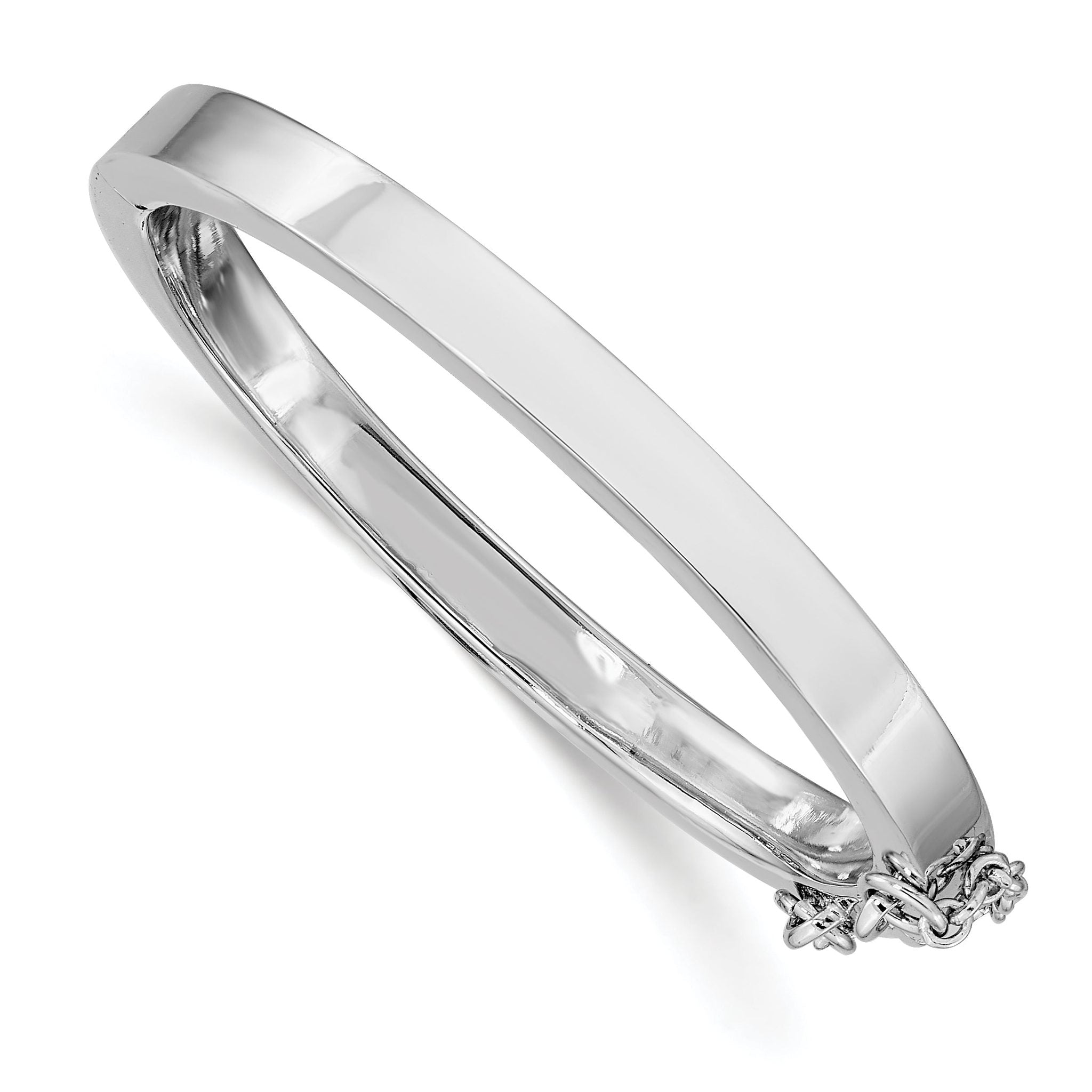 Sophia Jewelers Sterling Silver Children's Safety Hinged Bangle Polished Finish