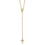 Sophia Jewelers 14K Gold Polished Beaded Rosary Necklace Unisex 19.5