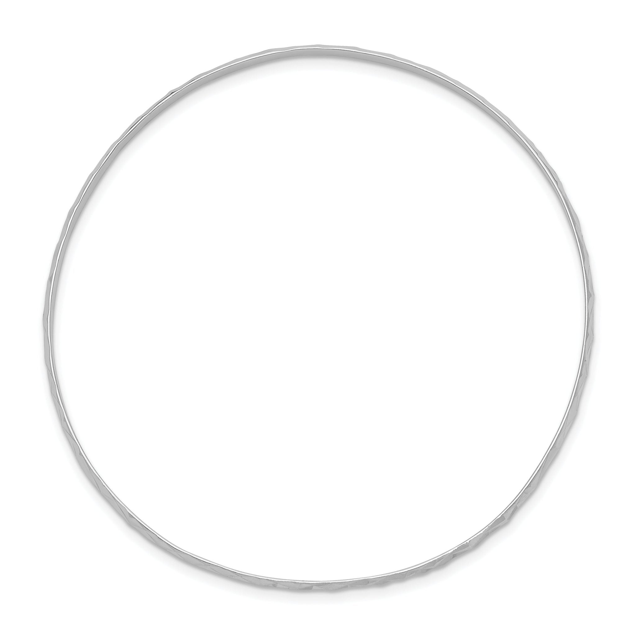 Sterling Silver Children's Bangle with Polished Diamond-Cut Slip-On Design Secondary image