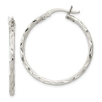 Sophia Jewelers Sterling Silver 925 Hoop Earrings with Diamond-Cut Satin Finish