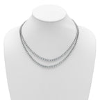 14k White Gold 14 7/8 carat Lab Grown Diamond VS+ F+ Complete 18 inch Graduated Layered Tennis Necklace