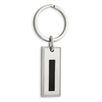 Stainless Steel Men's Jewelry Set with Black Enamel Polished Finish
