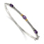 Sterling Silver 14K Gold Accent Amethyst Bangle with Vintage Elegance
