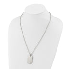 Chisel Titanium Brushed with .02 carat Diamond Accent Dog Tag Necklace