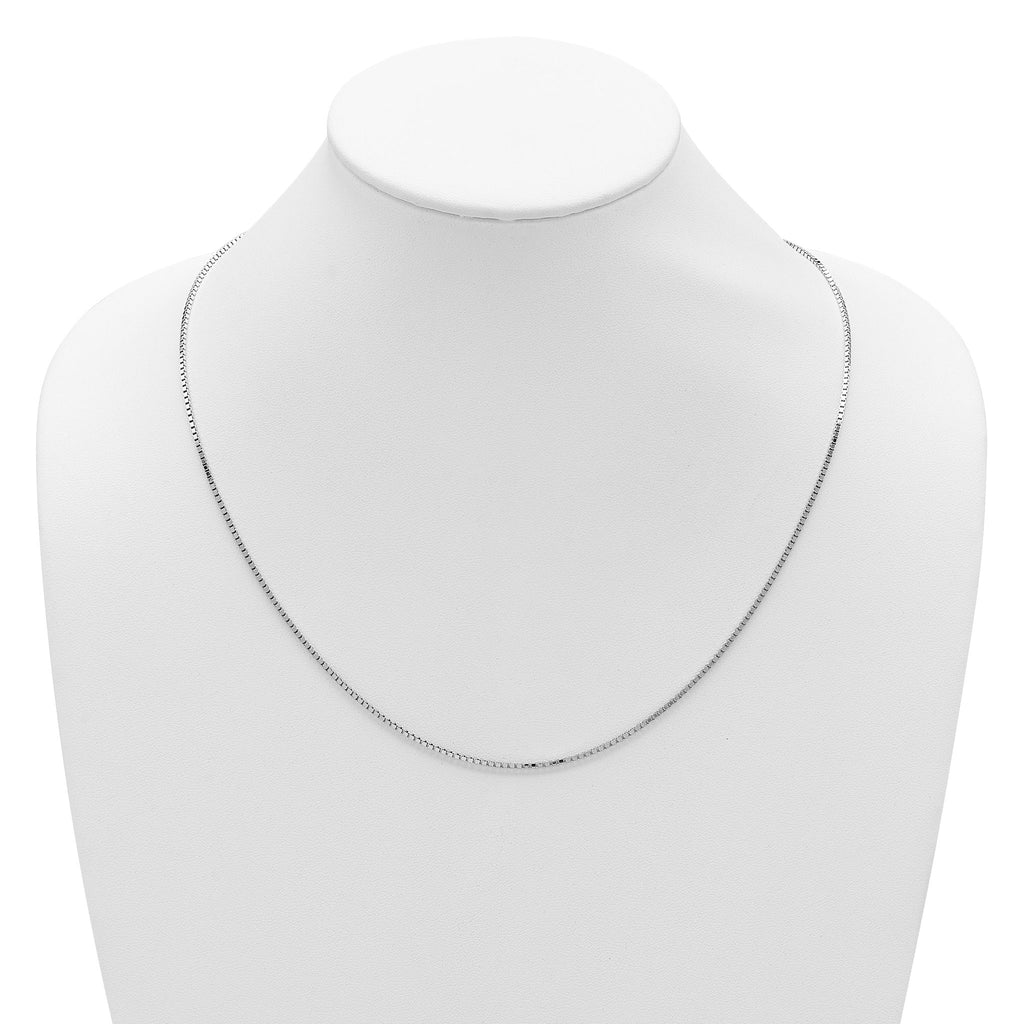Sterling Silver RH-plated Adjustable 1.5mm Box Chain