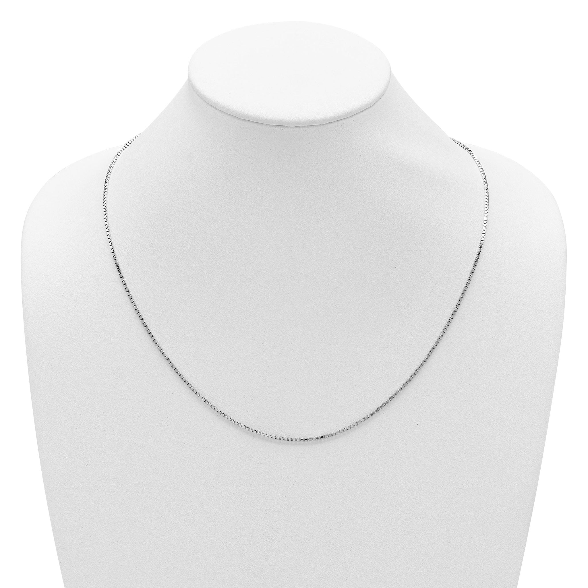 Sterling Silver RH-plated Adjustable 1.5mm Box Chain