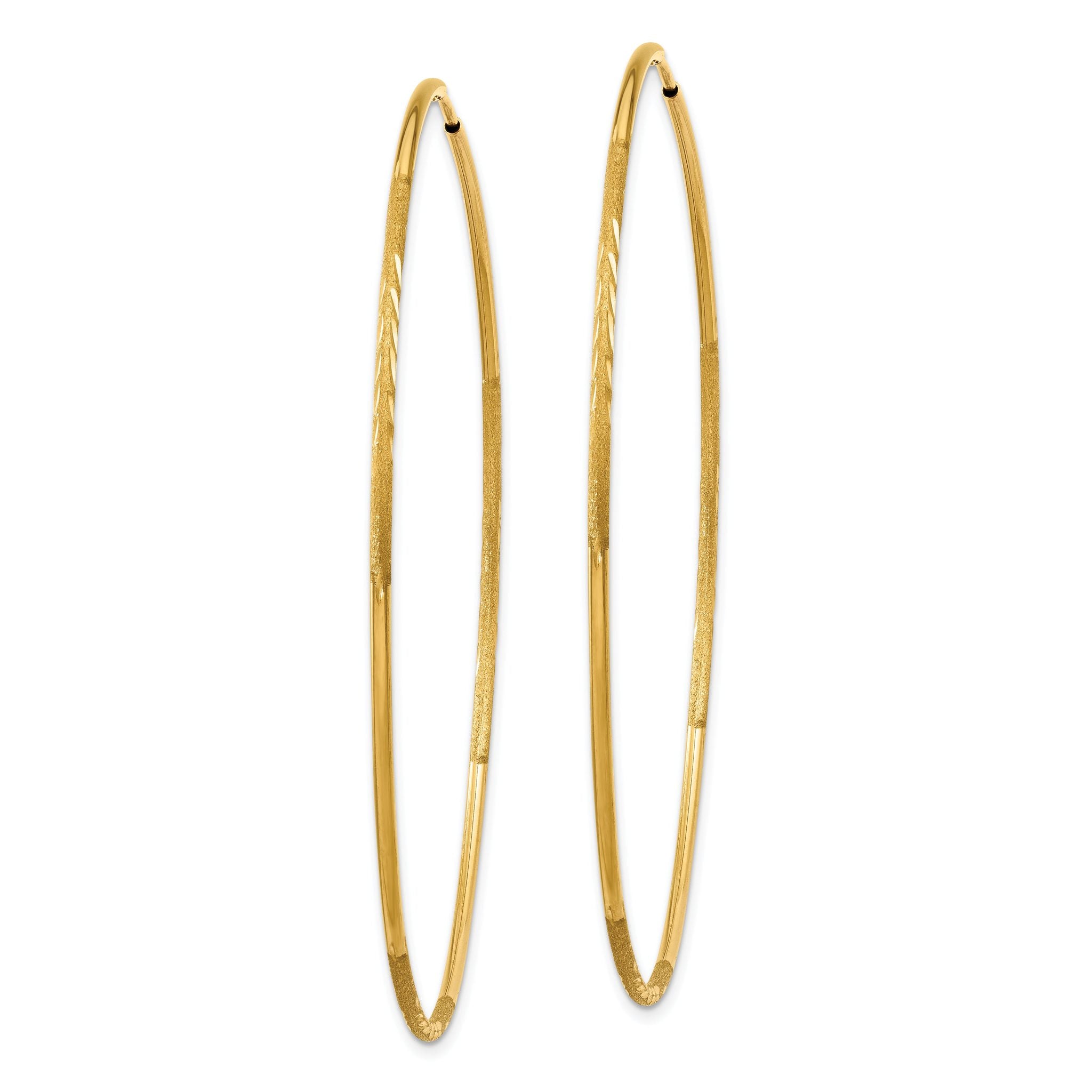 14k 1.25mm Diamond-cut Endless Hoop Earring Main image