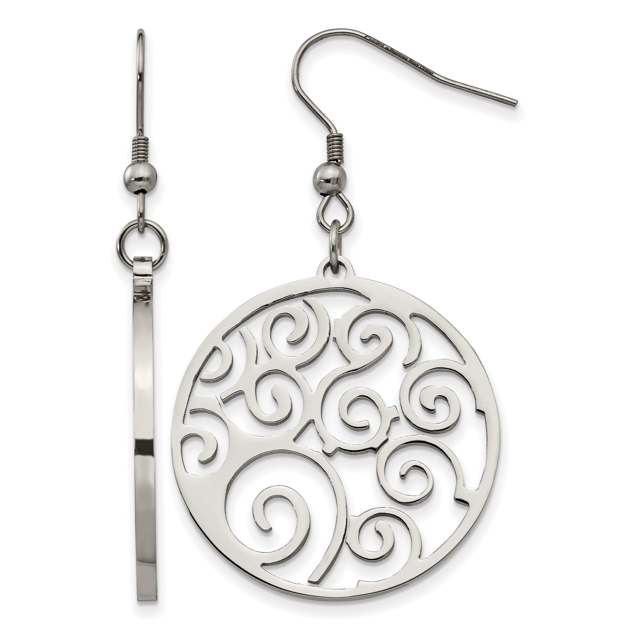 Stainless Steel Polished Drop Dangle Earrings for Women Main image