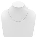 14 Karat White Gold .9mm Round Cable 16in+2in Adjustable Chain