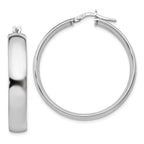 Sterling Silver 925 Polished Hollow Hoop Earrings for Women