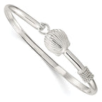 Sterling Silver 925 Polished Shell Bangle for Women