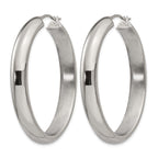 Stainless Steel Polished Oval Hoop Earrings for Women