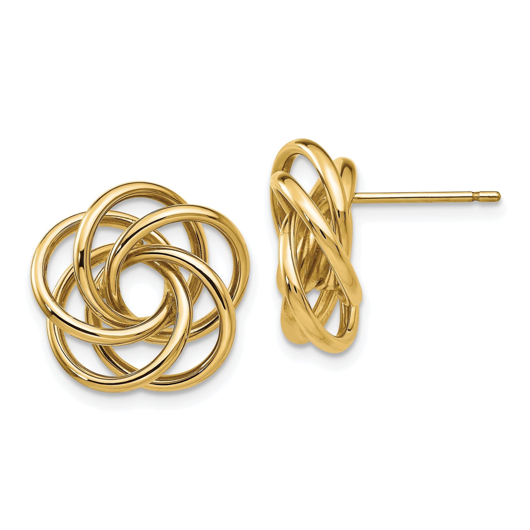 14K Gold Polished Love Knot Earrings for Women by Sophia Jewelers Main image