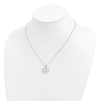 Sterling Silver Rhodium-plated Heartbeat in Heart 16in With 2in Ext Necklace