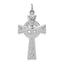 Sterling Silver 925 Rhodium-Plated Celtic Cross Pendant  Polished & Solid Charm