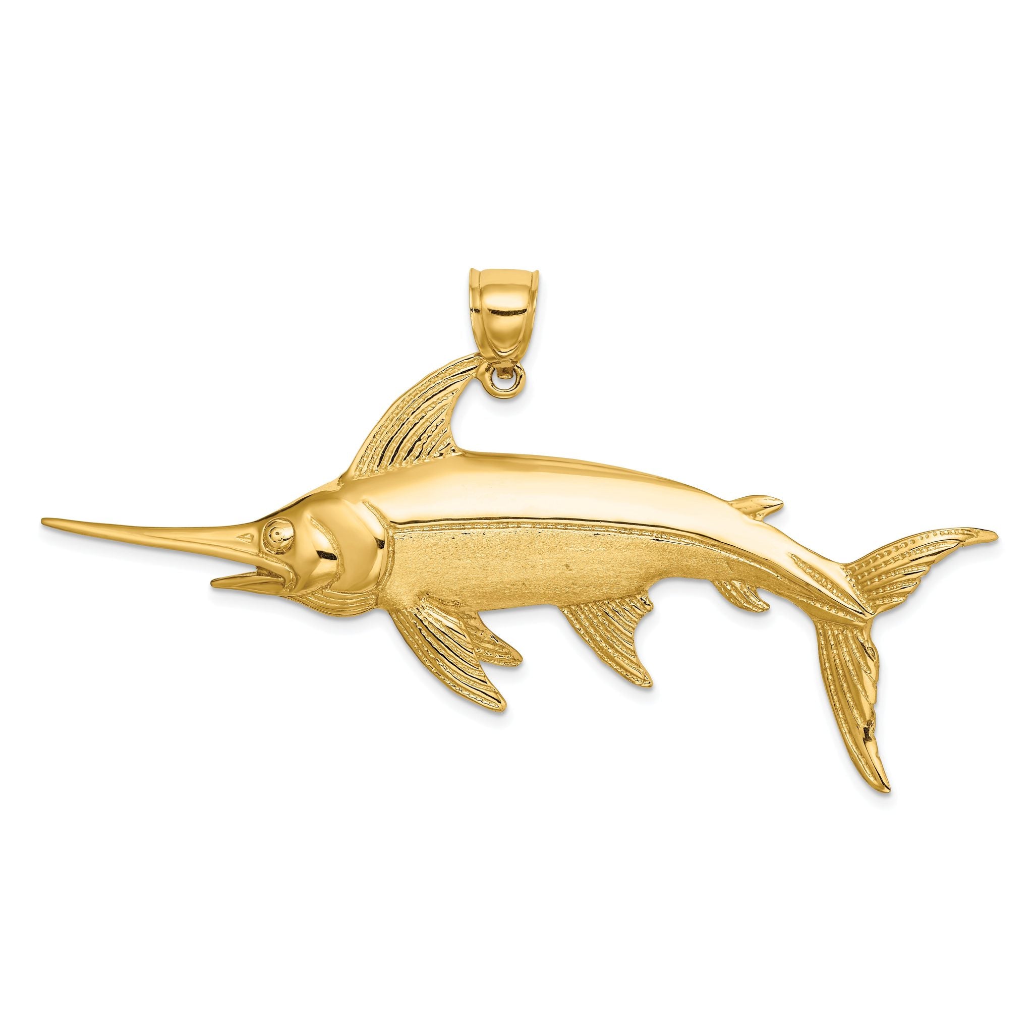14K 2-D Polished/Satin Swordfish Charm Main image
