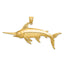 14K 2-D Polished/Satin Swordfish Charm