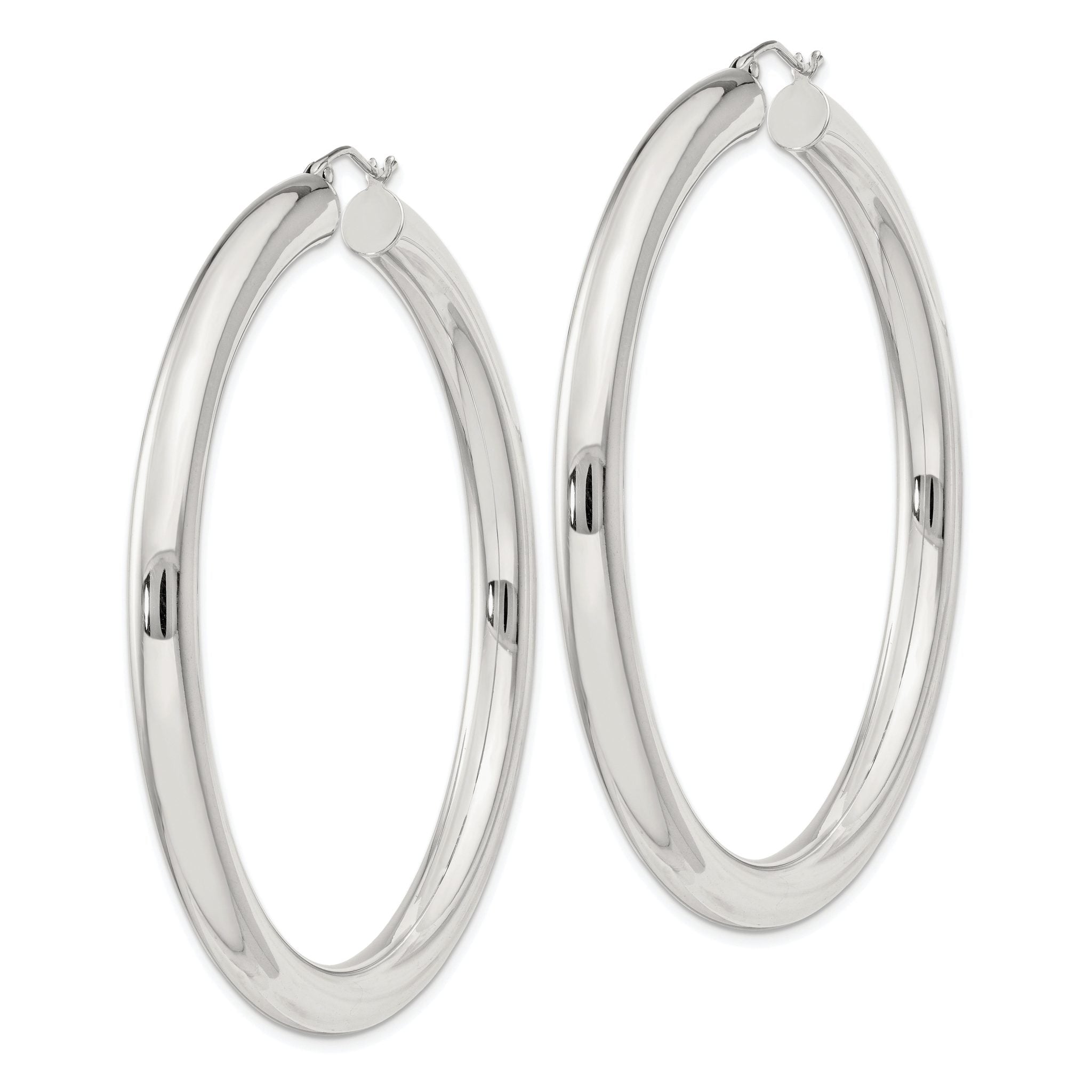 Sterling Silver 5mm Round Hoop Earrings Secondary image
