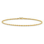 14K 7 inch 2mm Diamond-cut Rope with Lobster Clasp Chain