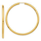 10k Polished Endless Tube Hoop Earrings