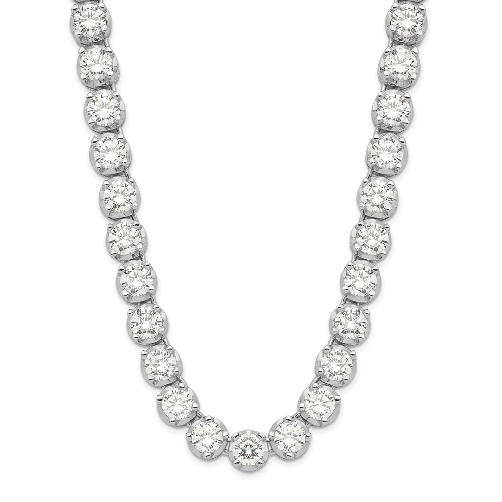 Cheryl M Sterling Silver Rhodium-plated Brilliant-cut CZ 18 Inch Necklace