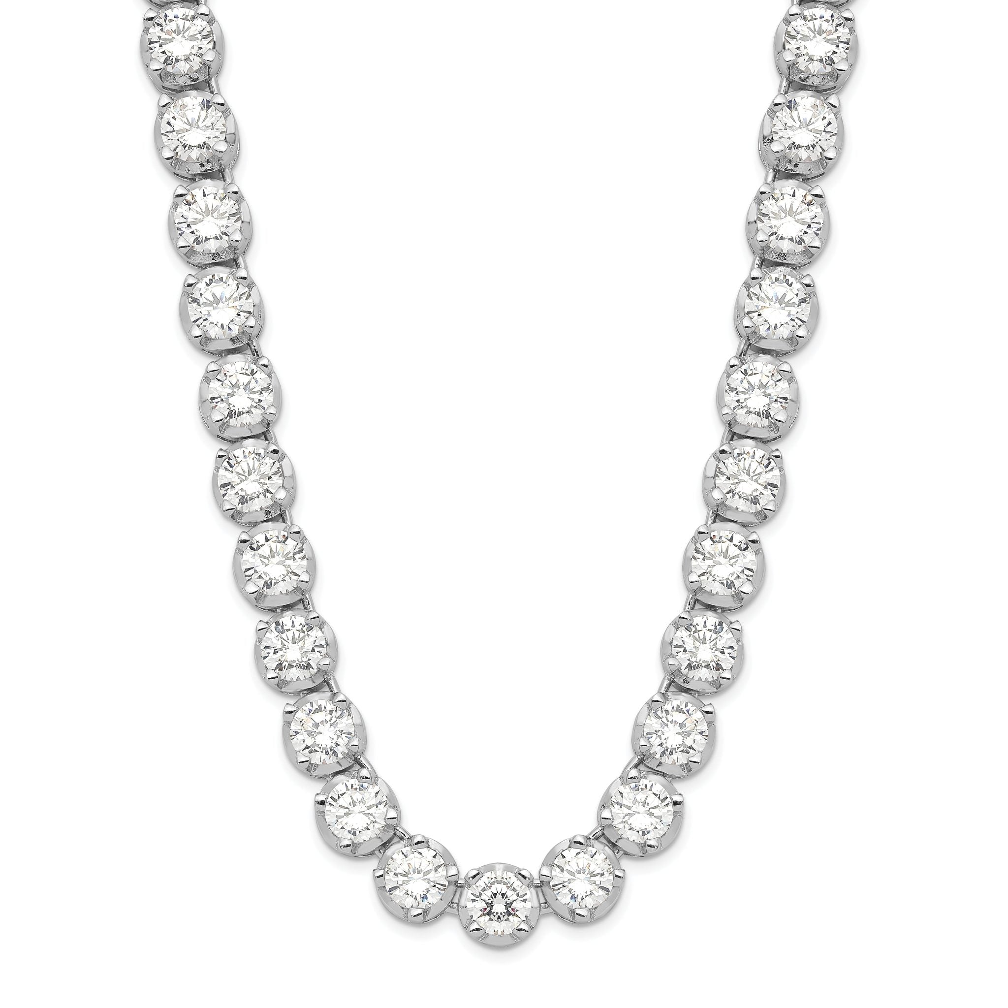 Cheryl M Sterling Silver Rhodium-plated Brilliant-cut CZ 18 Inch Necklace