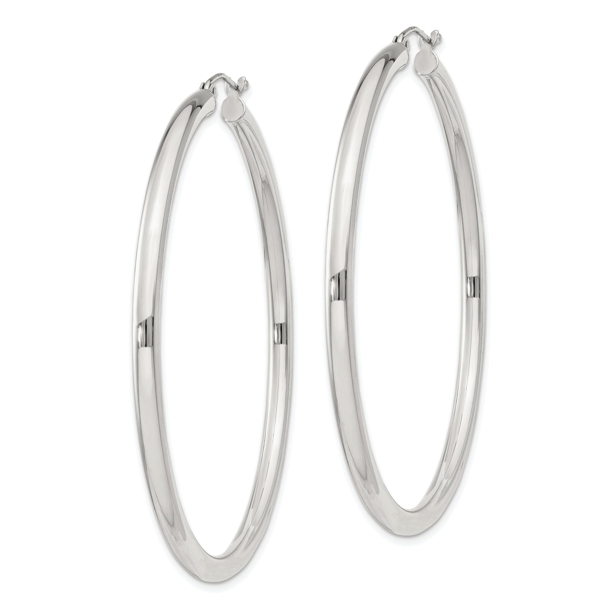 Sterling Silver 3mm Round Hoop Earrings Secondary image