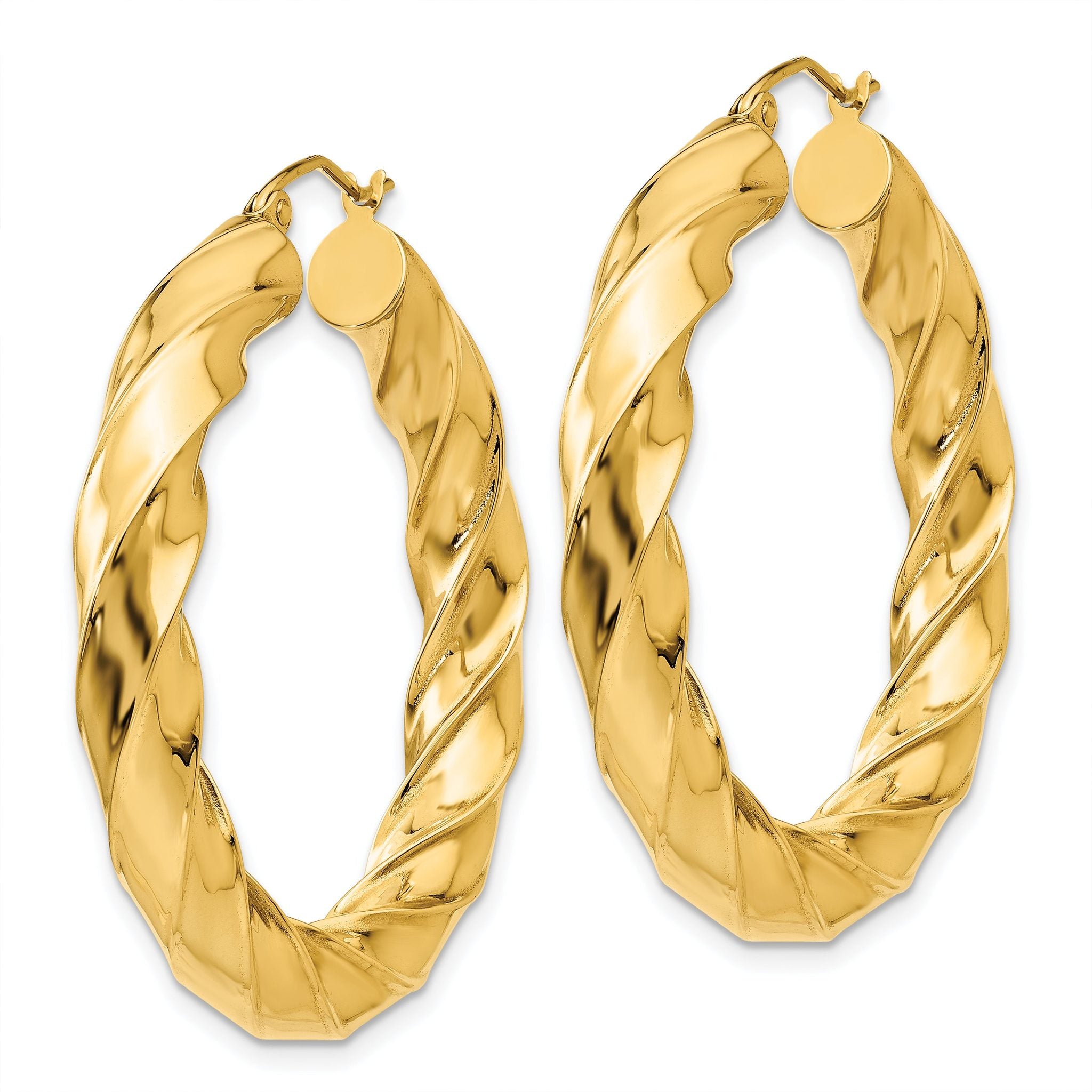 14k Polished 5.0mm Twisted Hoop Earrings Secondary image