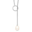 Sterling Silver Rhodium-plated 7-8mm White Teardrop Freshwater Cultured Pearl Toggle Drop 19.5 inch Necklace