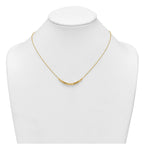 14K Polished Diamond-cut and Square Beaded 16 Inch Necklace Plus 2 Inch Extender