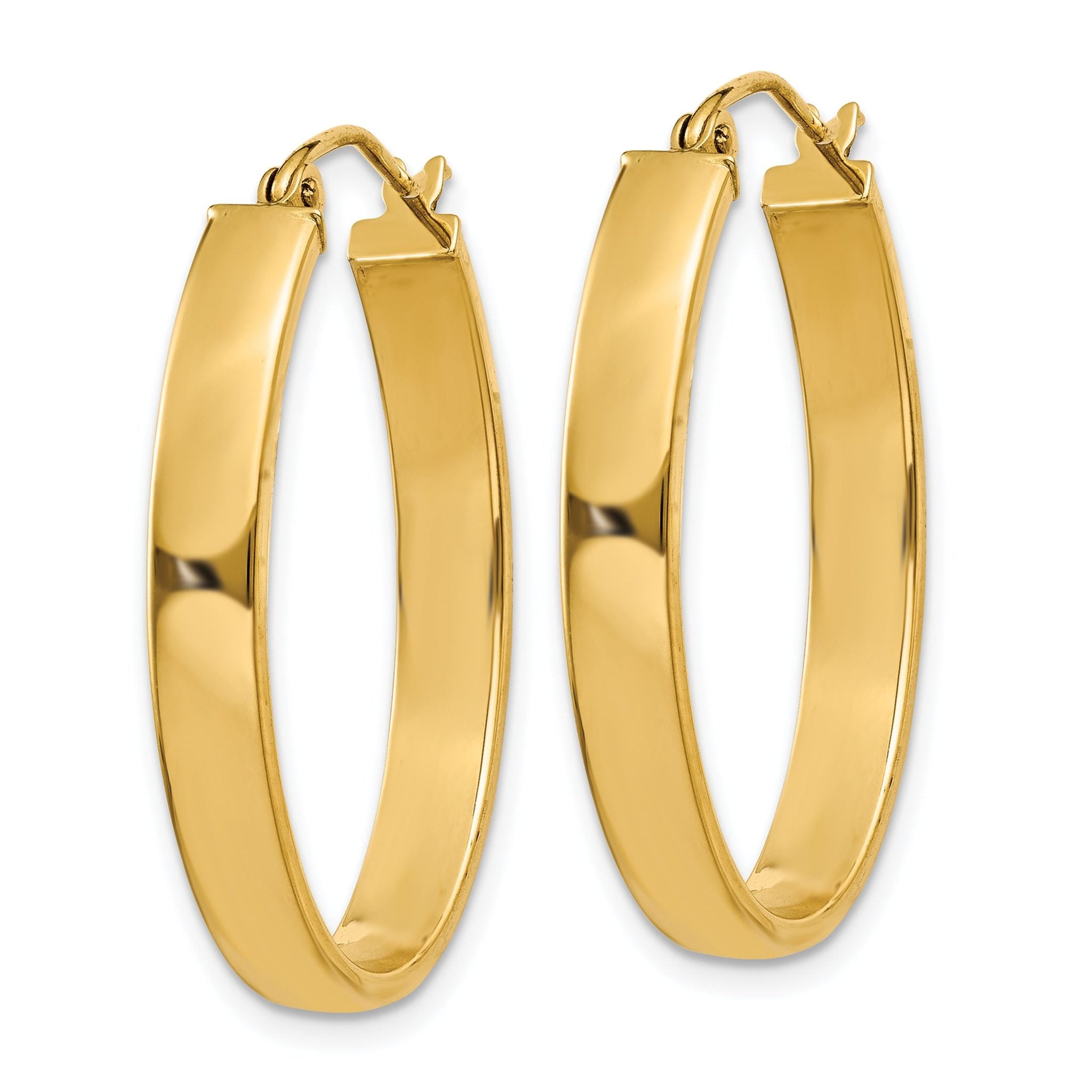 14k Lightweight Oval Hoop Earrings Secondary image