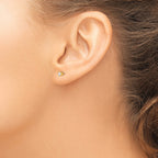 14K Gold April Crystal Birthstone Stud Earrings for Women  Elegant 3mm Design