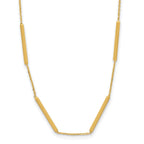 10K Polished 6 Bar Stations 16in with 1.5in ext Necklace