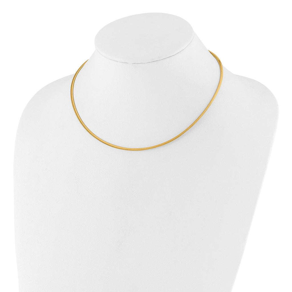 2.0mm 14K Two-Tone Gold Omega Chain
