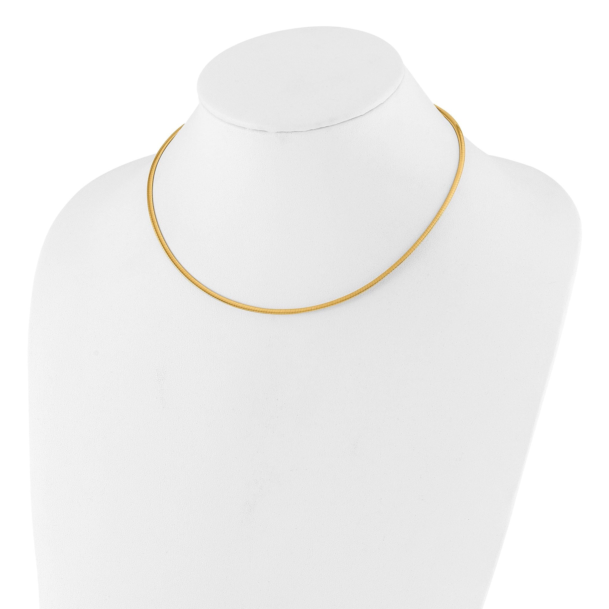 2.0mm 14K Two-Tone Gold Omega Chain